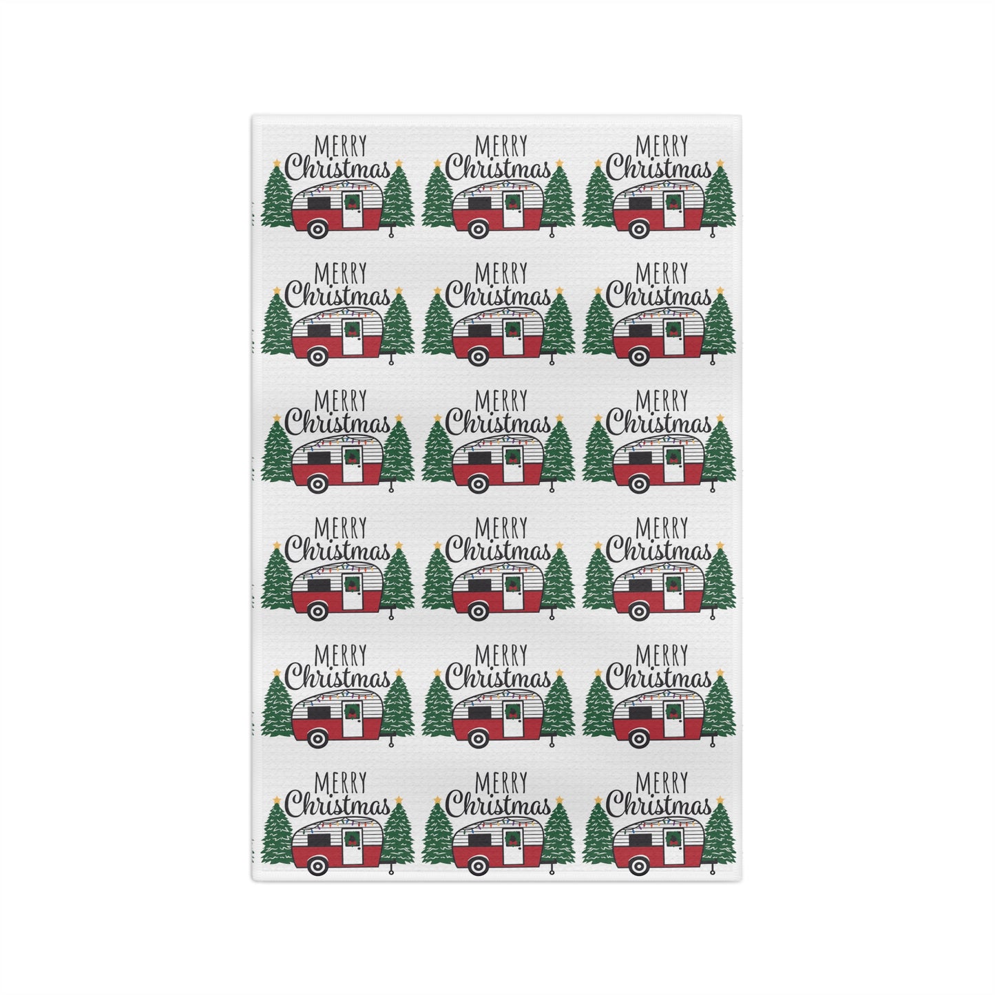 MERRY CHRISTMAS CAMPER kitchen towel