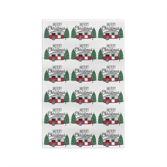 MERRY CHRISTMAS CAMPER kitchen towel