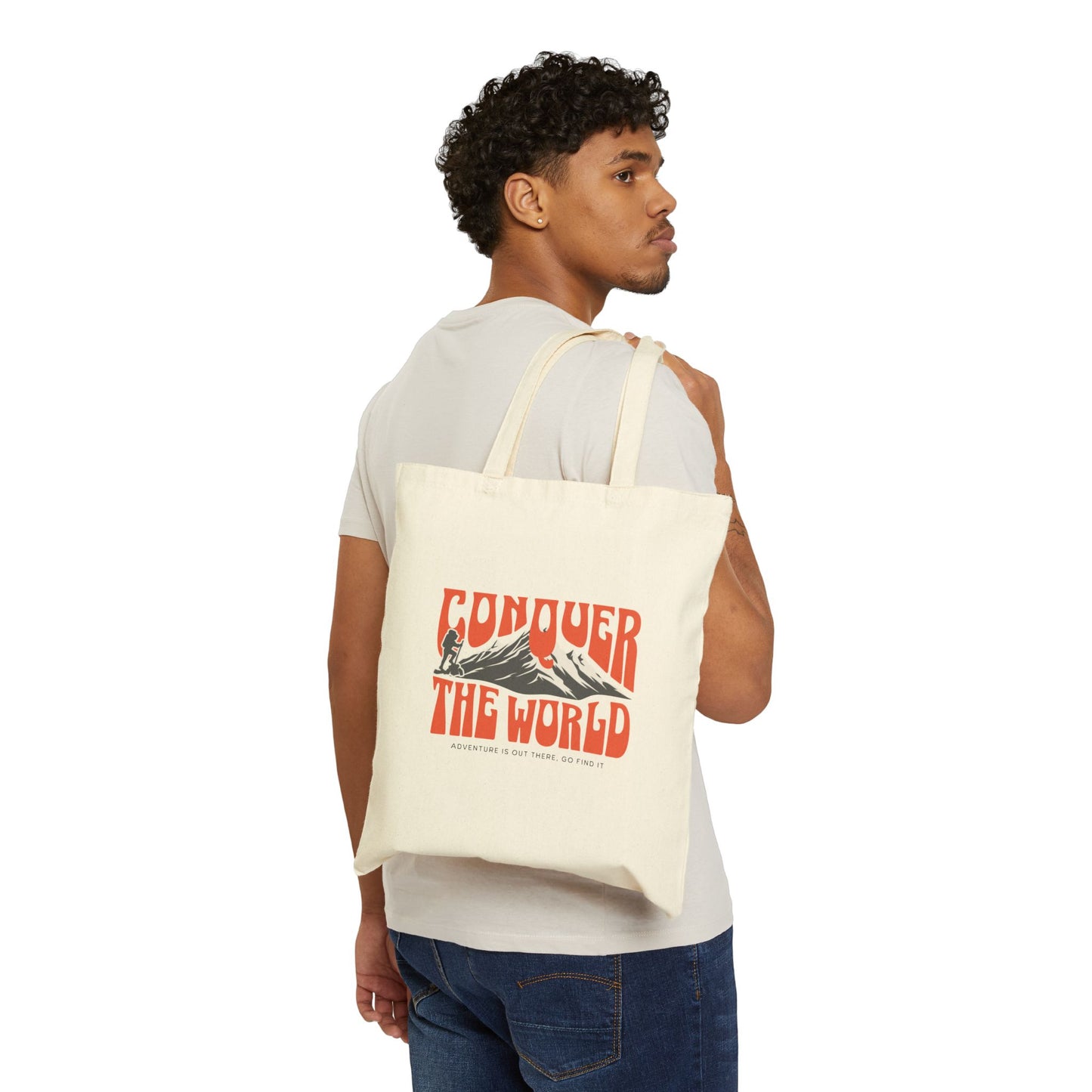 CONQUER THE WORLD canvas tote bag