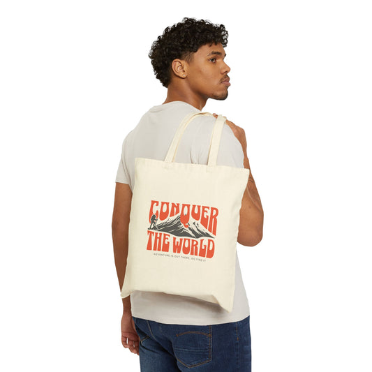 CONQUER THE WORLD canvas tote bag