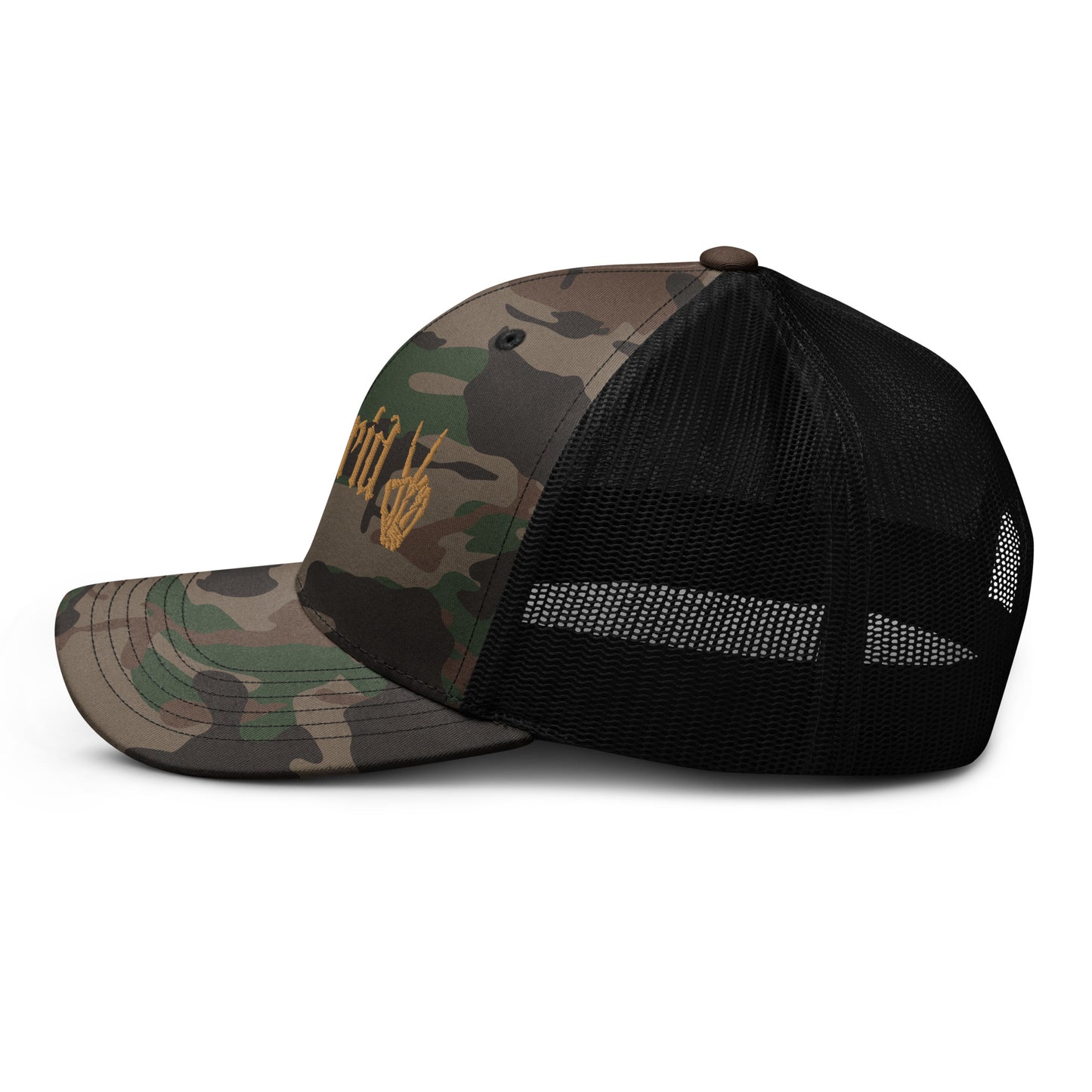 OFF GRID embroidered camo trucker hat
