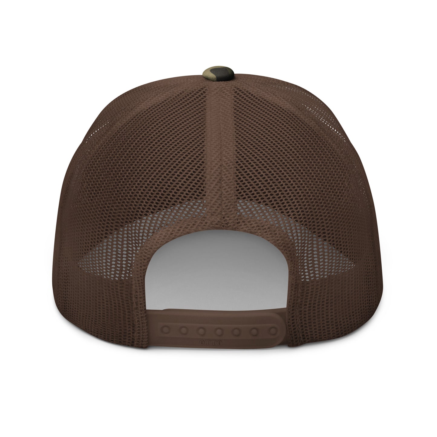 HUMAN GPS embroidered camo trucker hat
