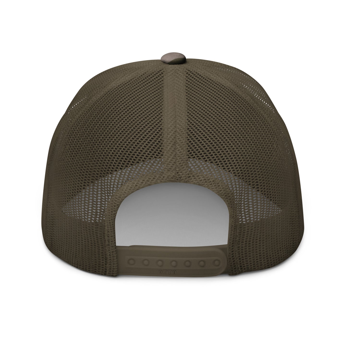 HUMAN GPS embroidered camo trucker hat