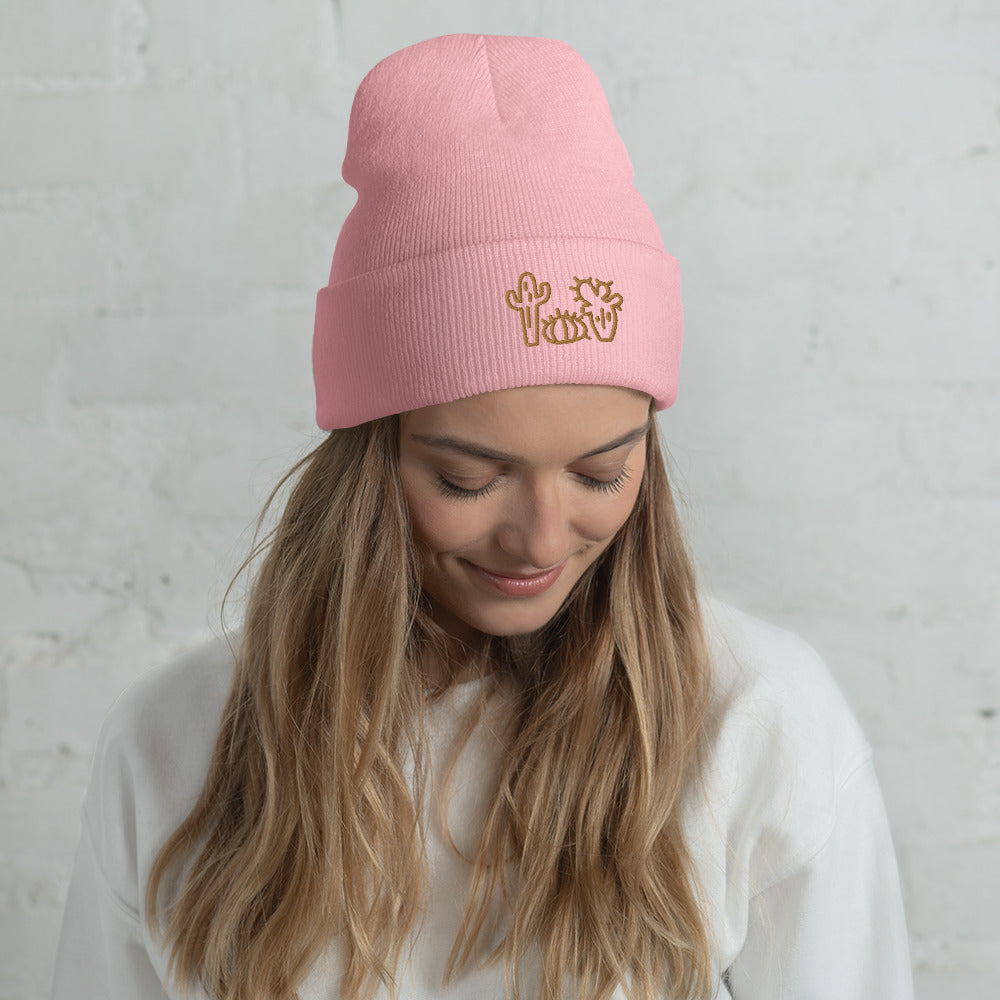 DESERT CACTUS Embroidered Cuffed Beanie