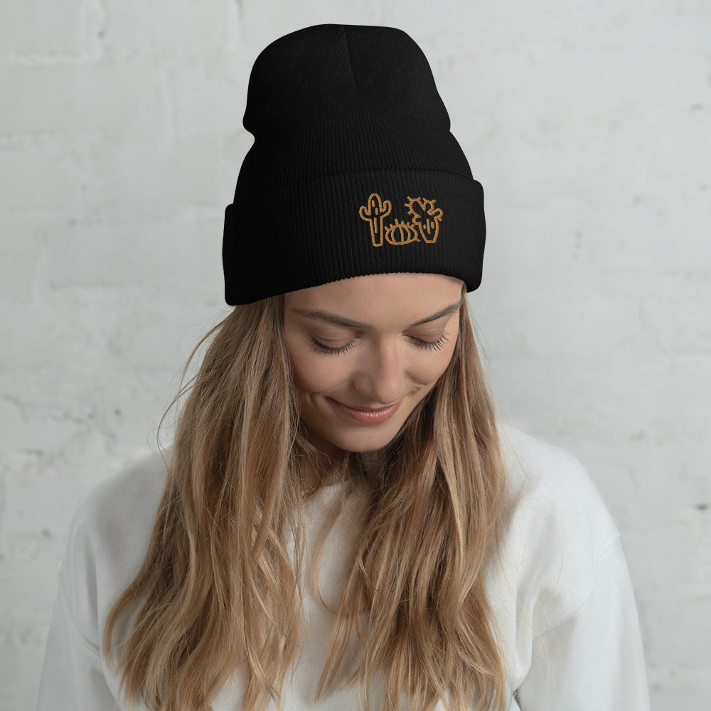 DESERT CACTUS Embroidered Cuffed Beanie