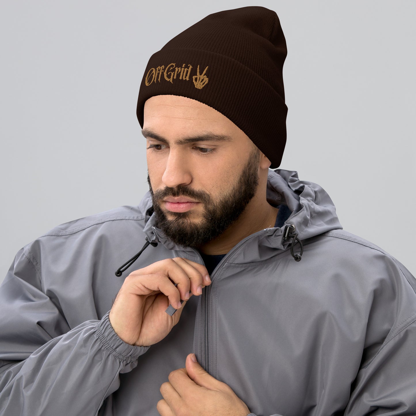 OFF GRID Embroidered Cuffed Beanie