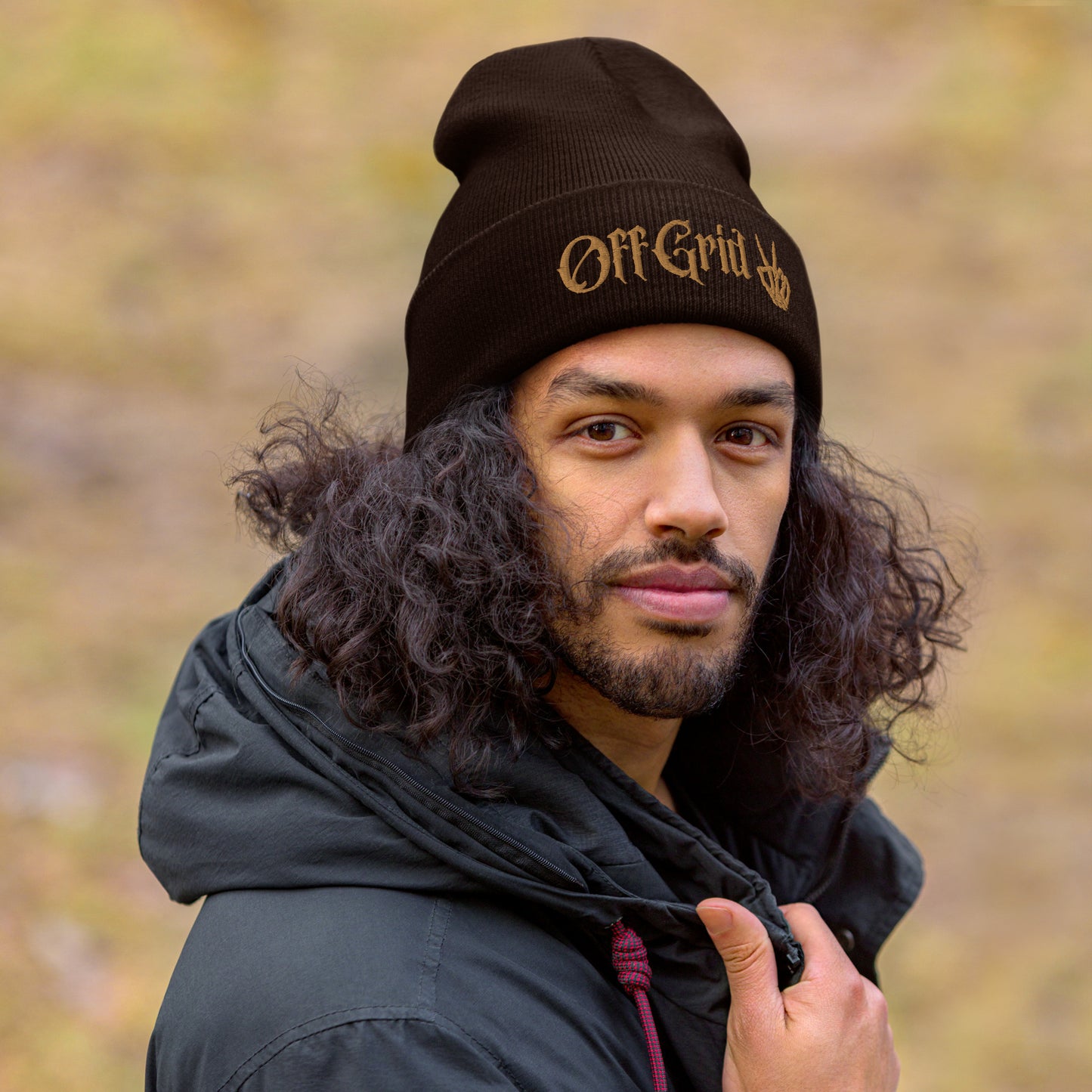 OFF GRID Embroidered Cuffed Beanie