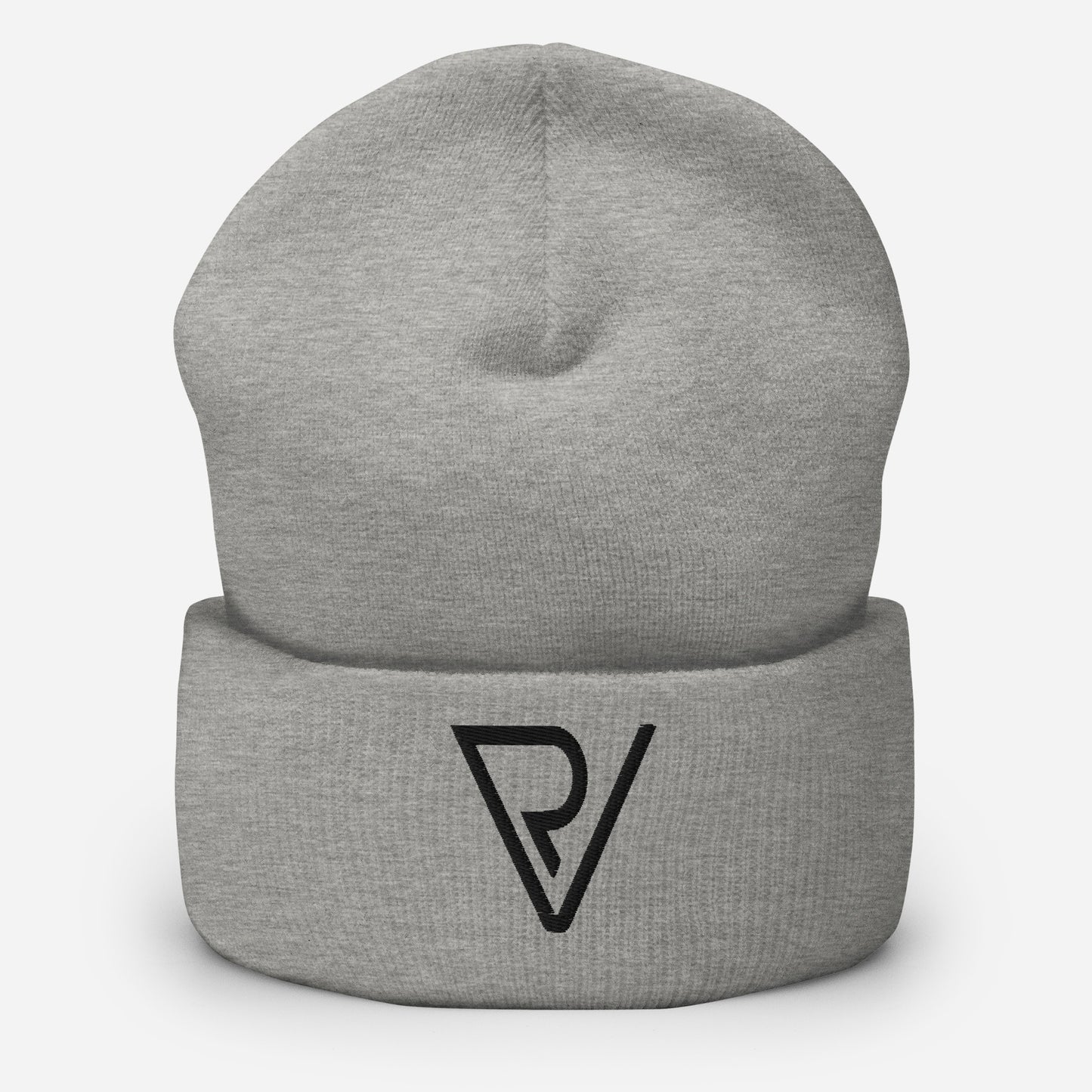 RV Embroidered Cuffed Beanie (gray-pink)