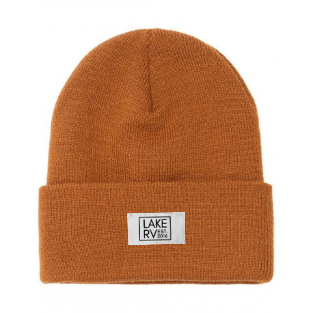 LAKE RV PATCH CUFFED BEANIE CARAMEL