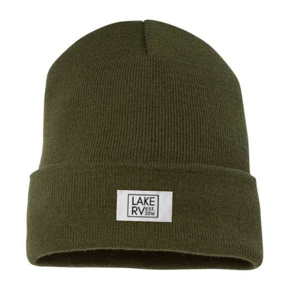 LAKE RV PATCH CUFFED BEANIE OLIVE