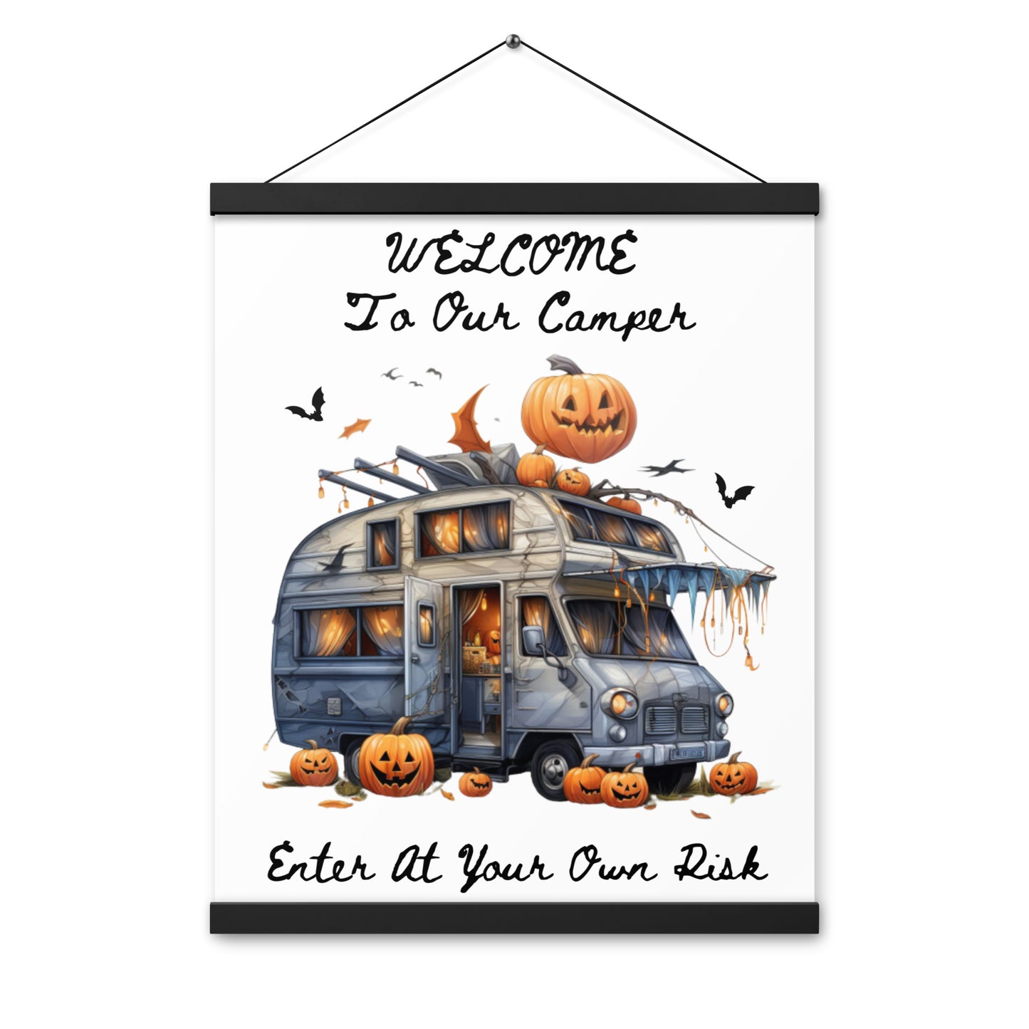 Welcome Halloween poster with hangers