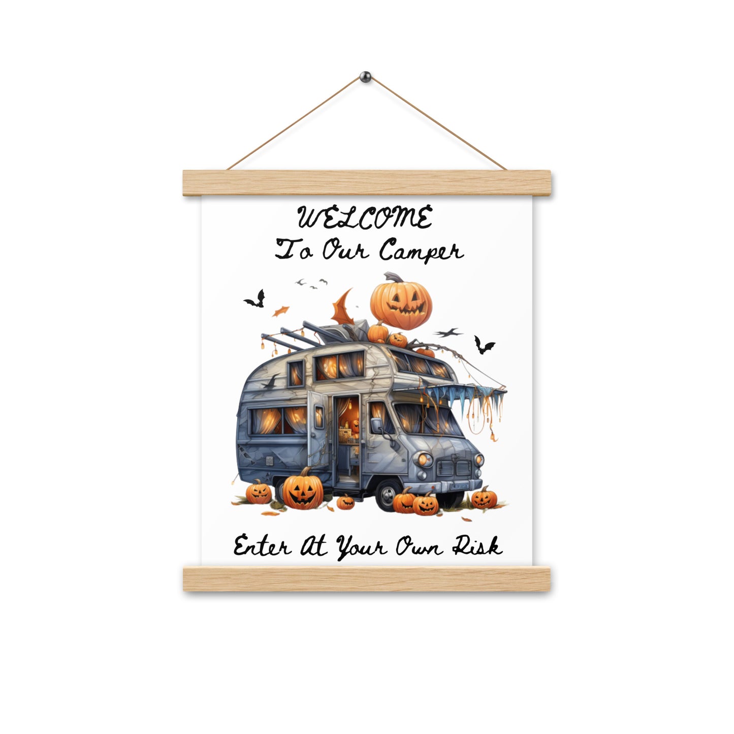 Welcome Halloween poster with hangers