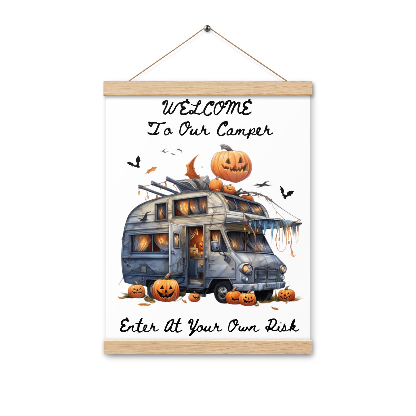 Welcome Halloween poster with hangers