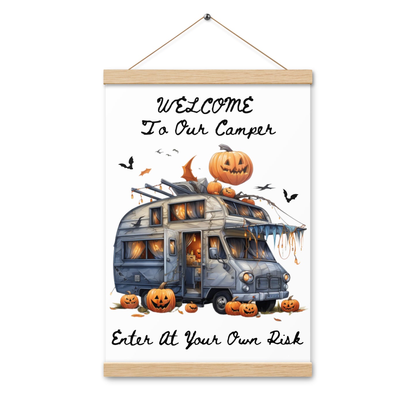 Welcome Halloween poster with hangers