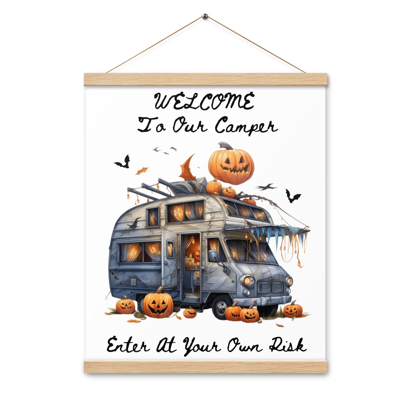 Welcome Halloween poster with hangers