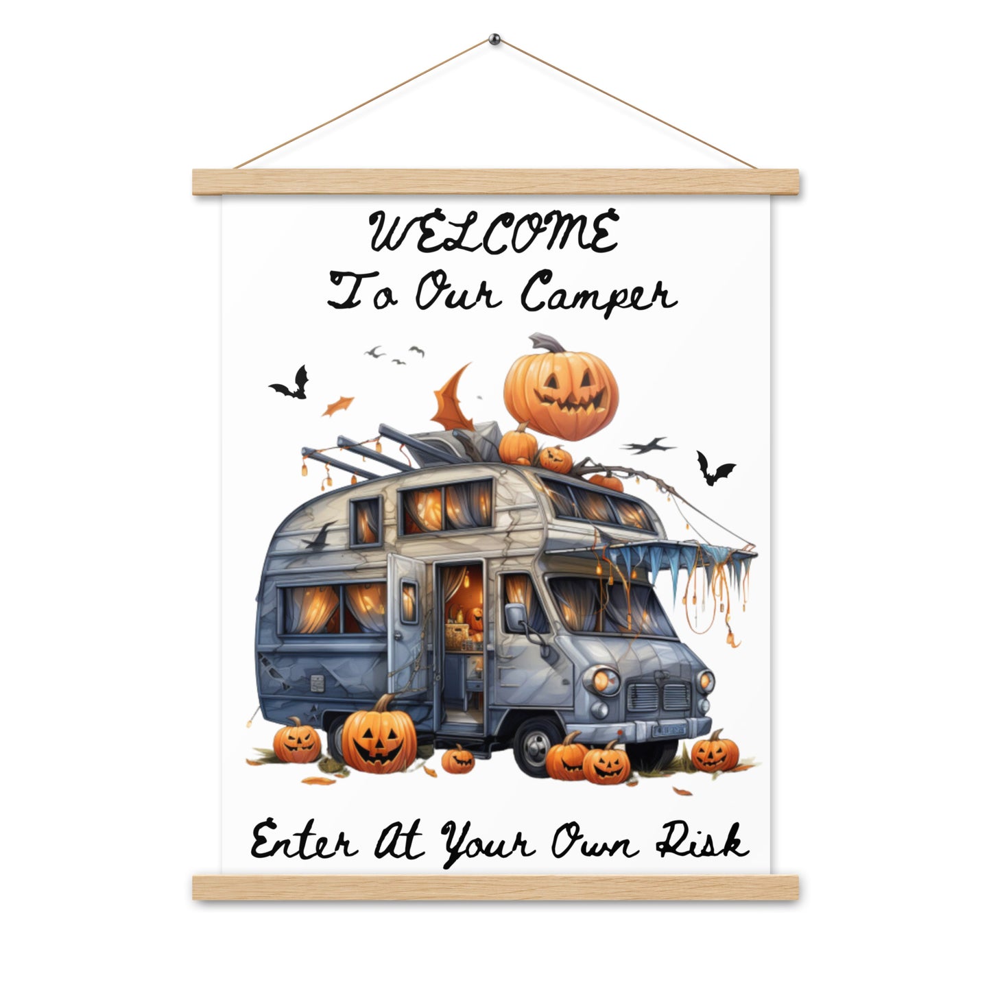 Welcome Halloween poster with hangers
