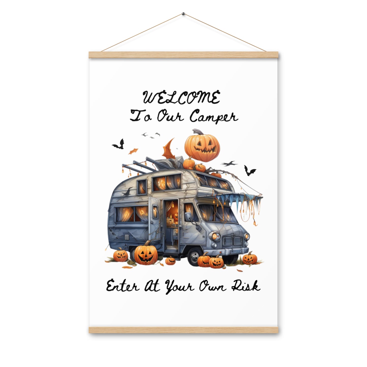Welcome Halloween poster with hangers