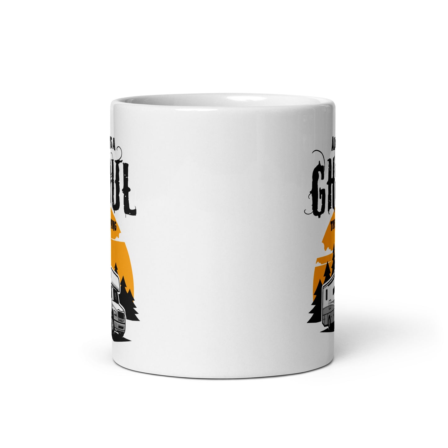 ALWAYS A GHOUL TIME CAMPING white glossy mug