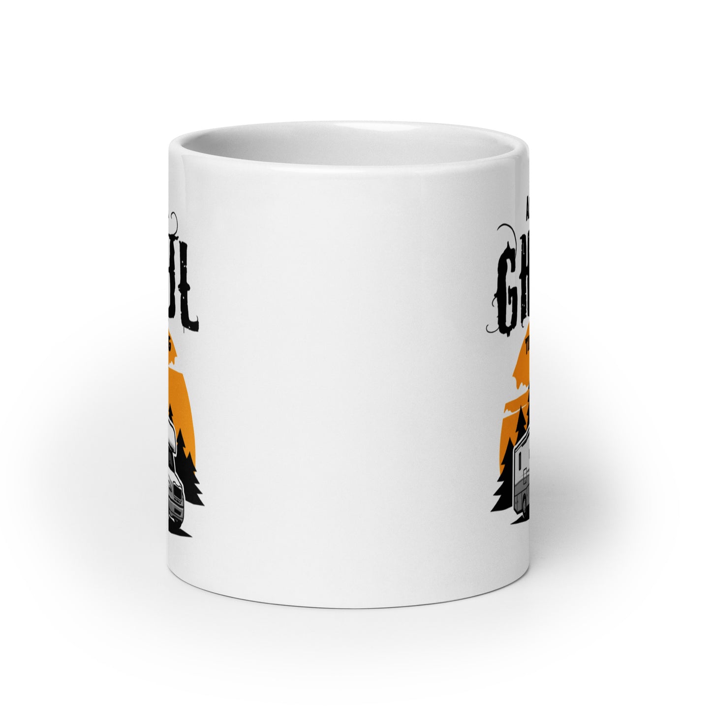 ALWAYS A GHOUL TIME CAMPING white glossy mug