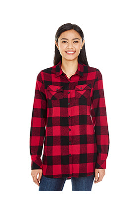 BURNSIDE Women's L/S Buffalo flannel red