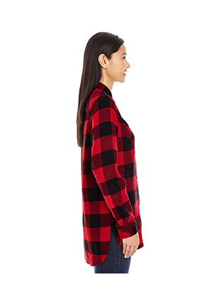 BURNSIDE Women's L/S Buffalo flannel red