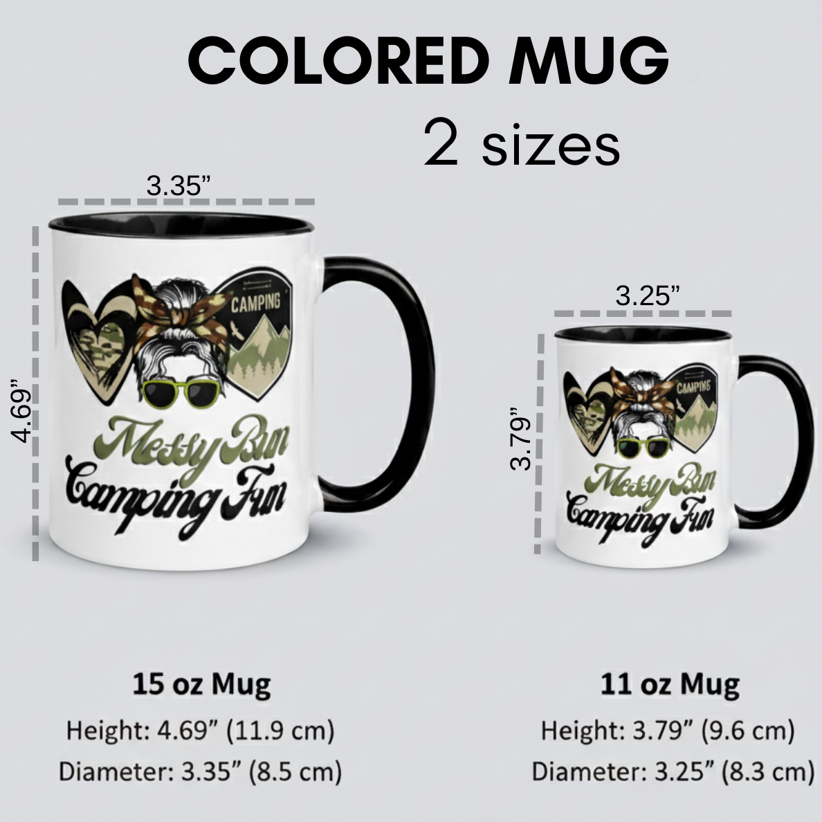 CAMO MESSY BUN colored mug