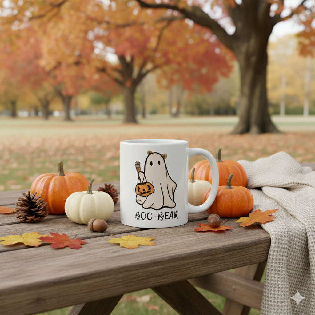 BOO-BEAR white glossy mug
