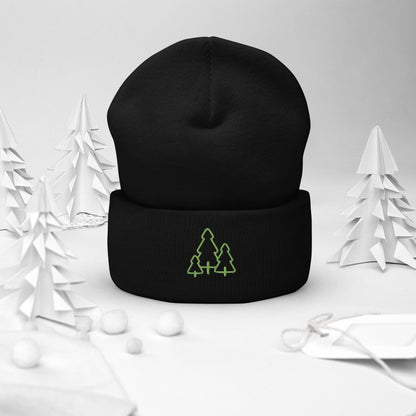 TREE Embroidered Cuffed Beanie