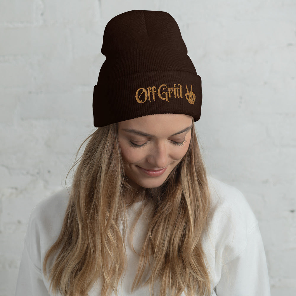 OFF GRID EMBROIDERED CUFFED BEANIE