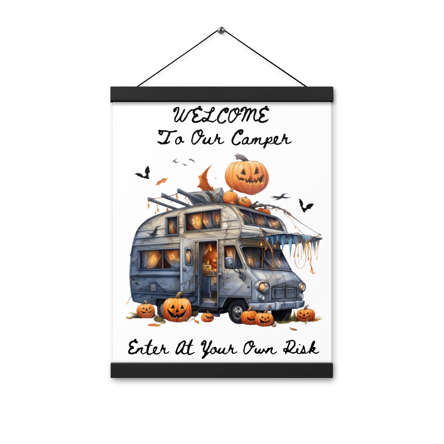 Welcome Halloween poster with hangers