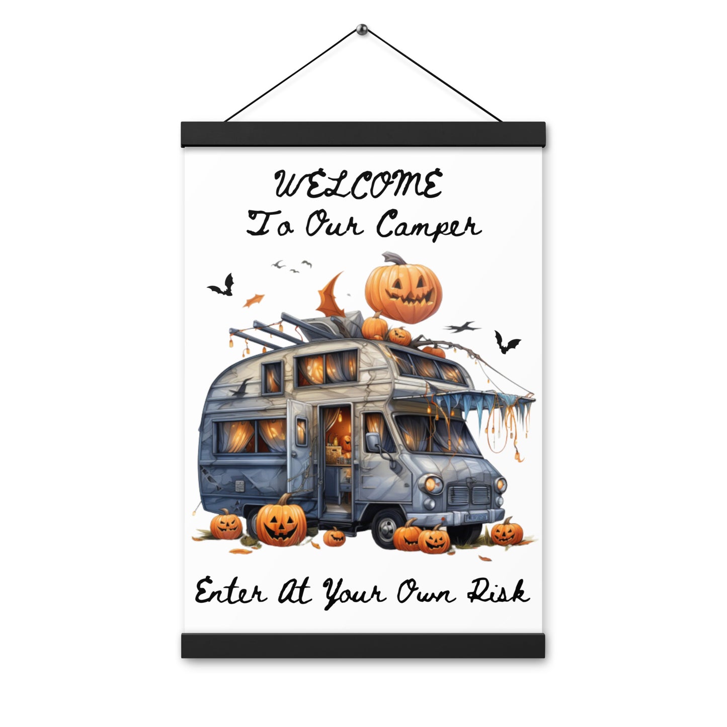 Welcome Halloween poster with hangers