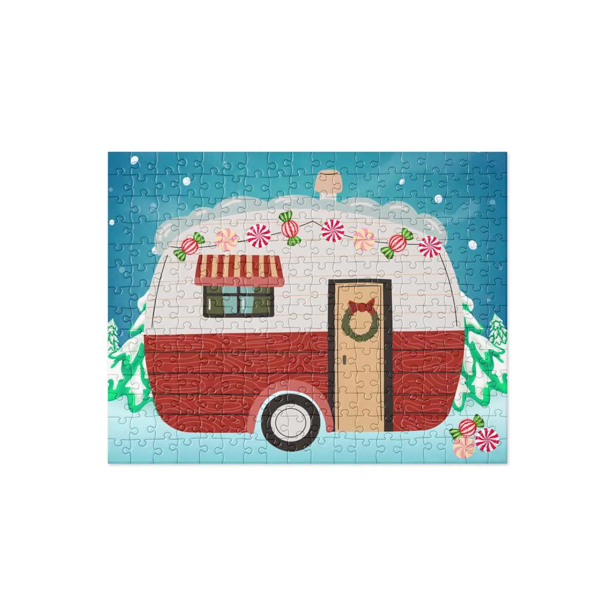 Shape Puzzle Rv CANDY CAMPER jigsaw puzzle – Lake RV
