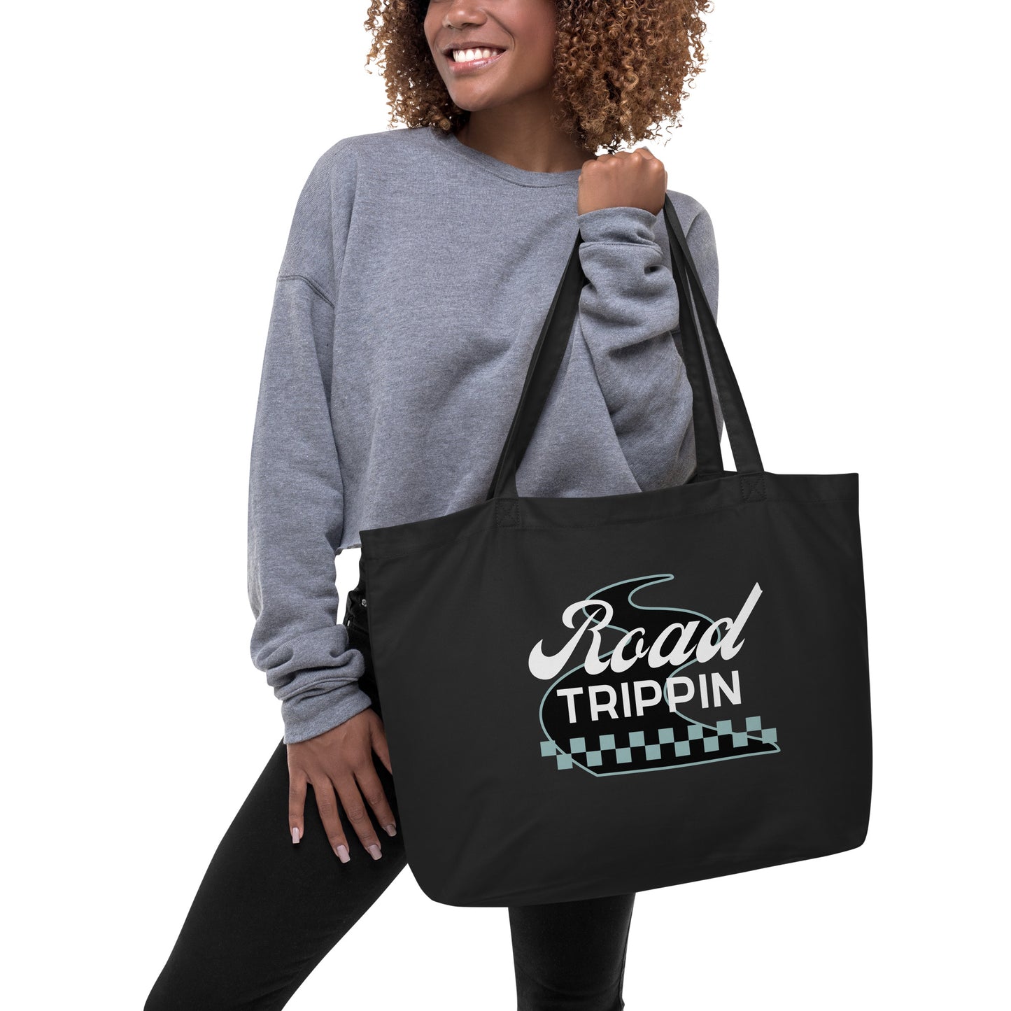 ROAD TRIPPIN large organic tote bag