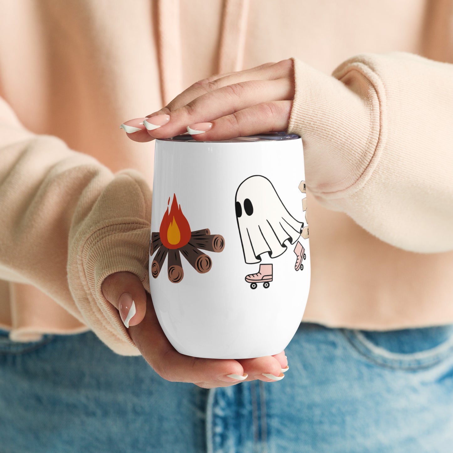 Camping Ghosts Wine tumbler