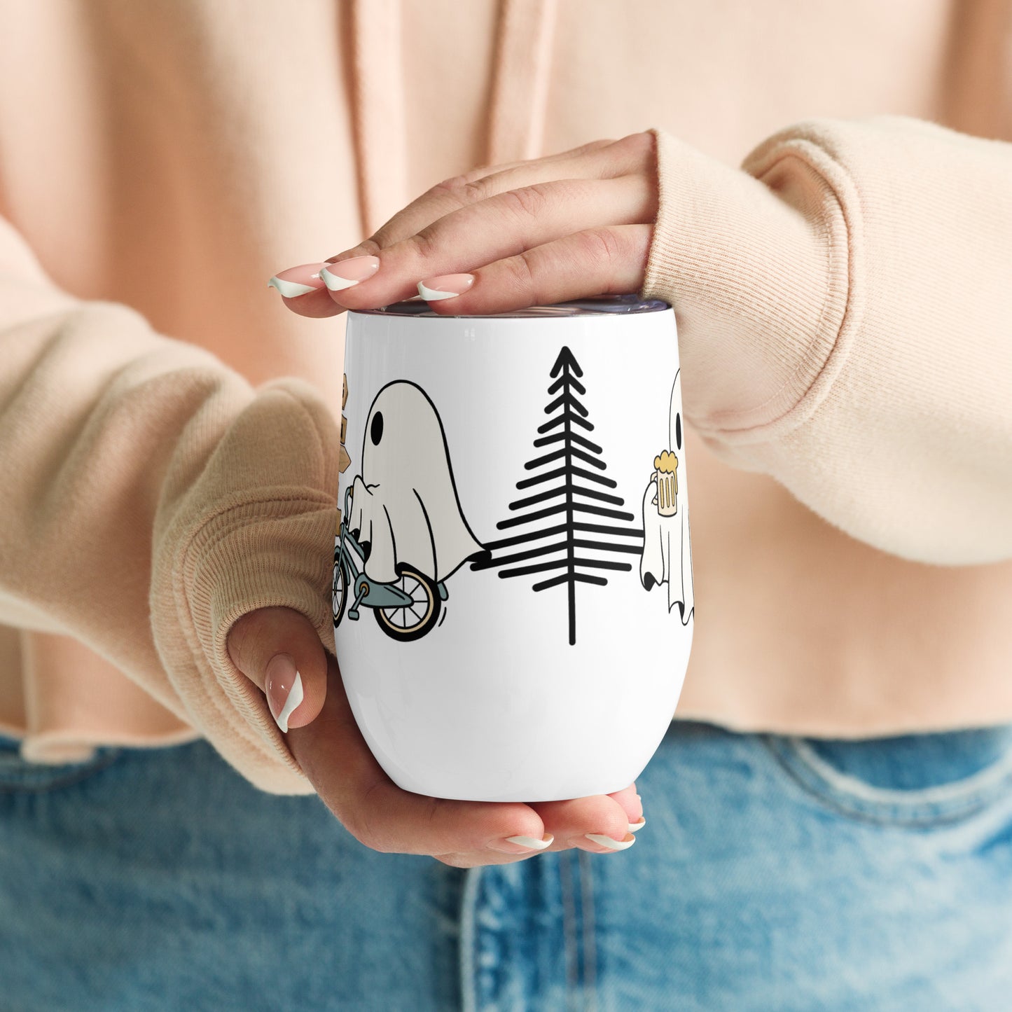 Camping Ghosts Wine tumbler