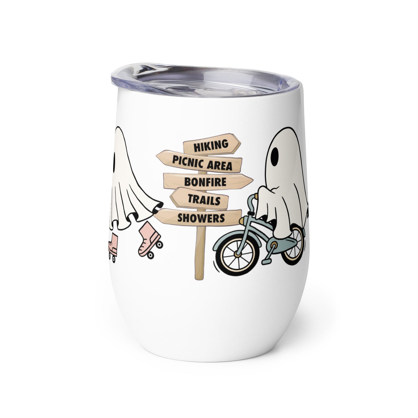 Camping Ghosts Wine tumbler