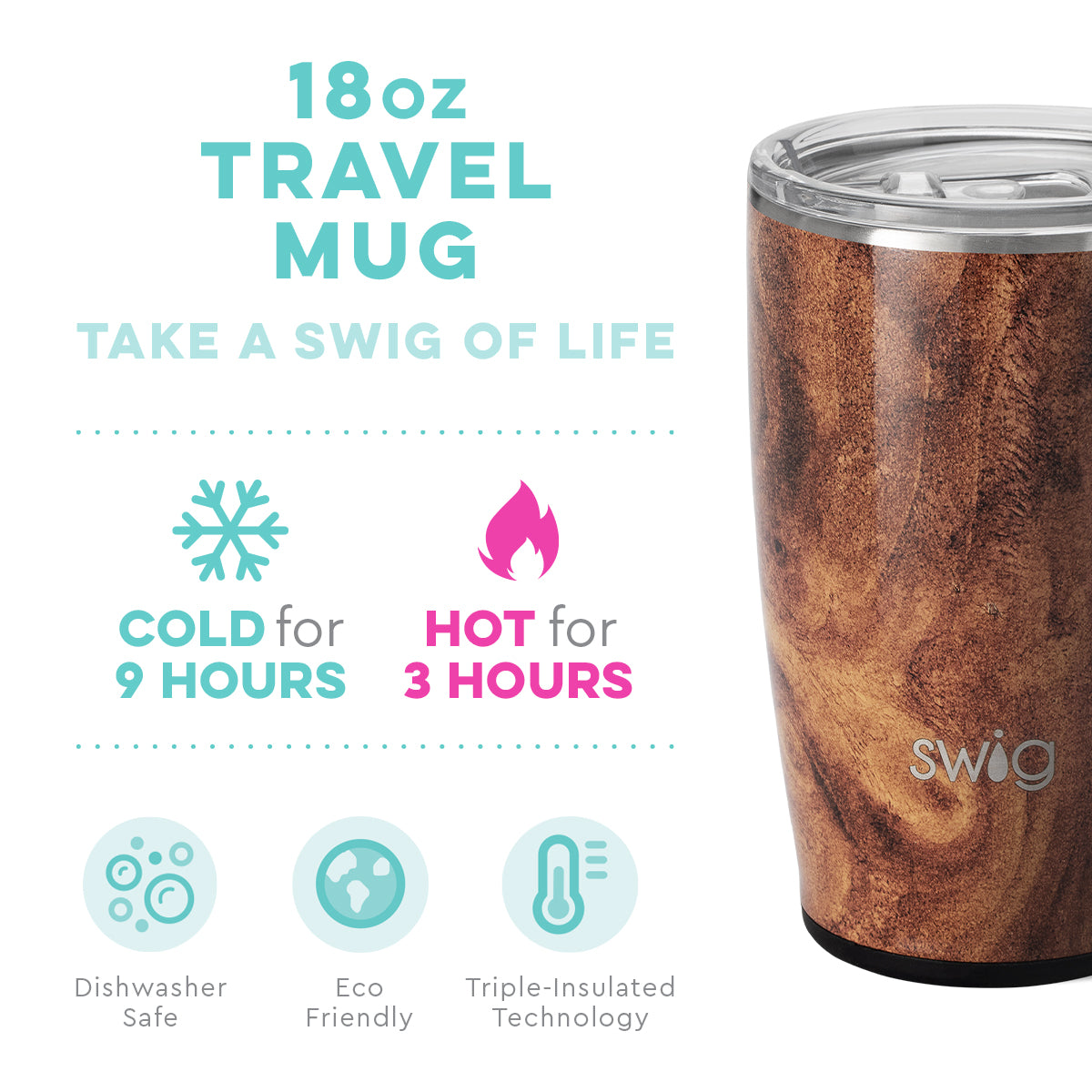 Swig 18oz Mug Black Walnut